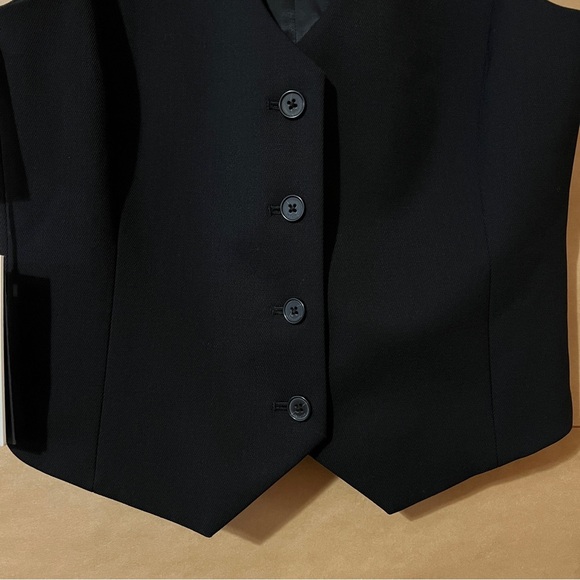 Aritzia | NWT Babaton Deniro Vest Button Up Wool Suit Vest Top Black Size 2 - Picture 5 of 11